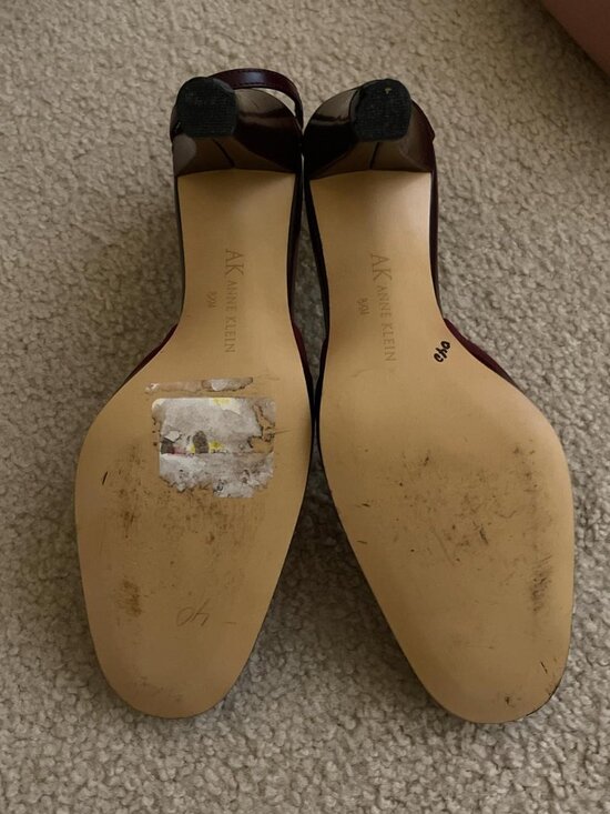 Wine red patent leather fine high heels - Picture 2 of 3